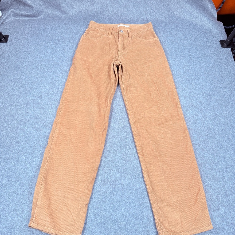 Levis 94 Baggy Corduroy Pants Tan Brown High Rise Straight Leg W24 L31